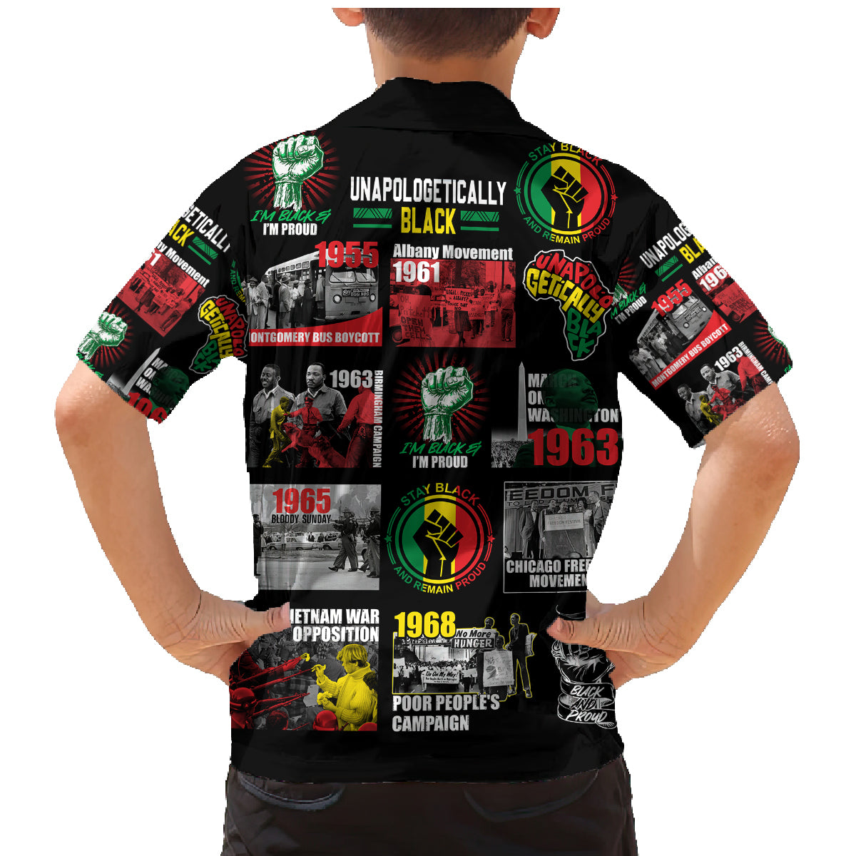 Civil Rights Movement Family Matching Mermaid Dress and Hawaiian Shirt Poster Art Black Pride - Wonder Print Shop