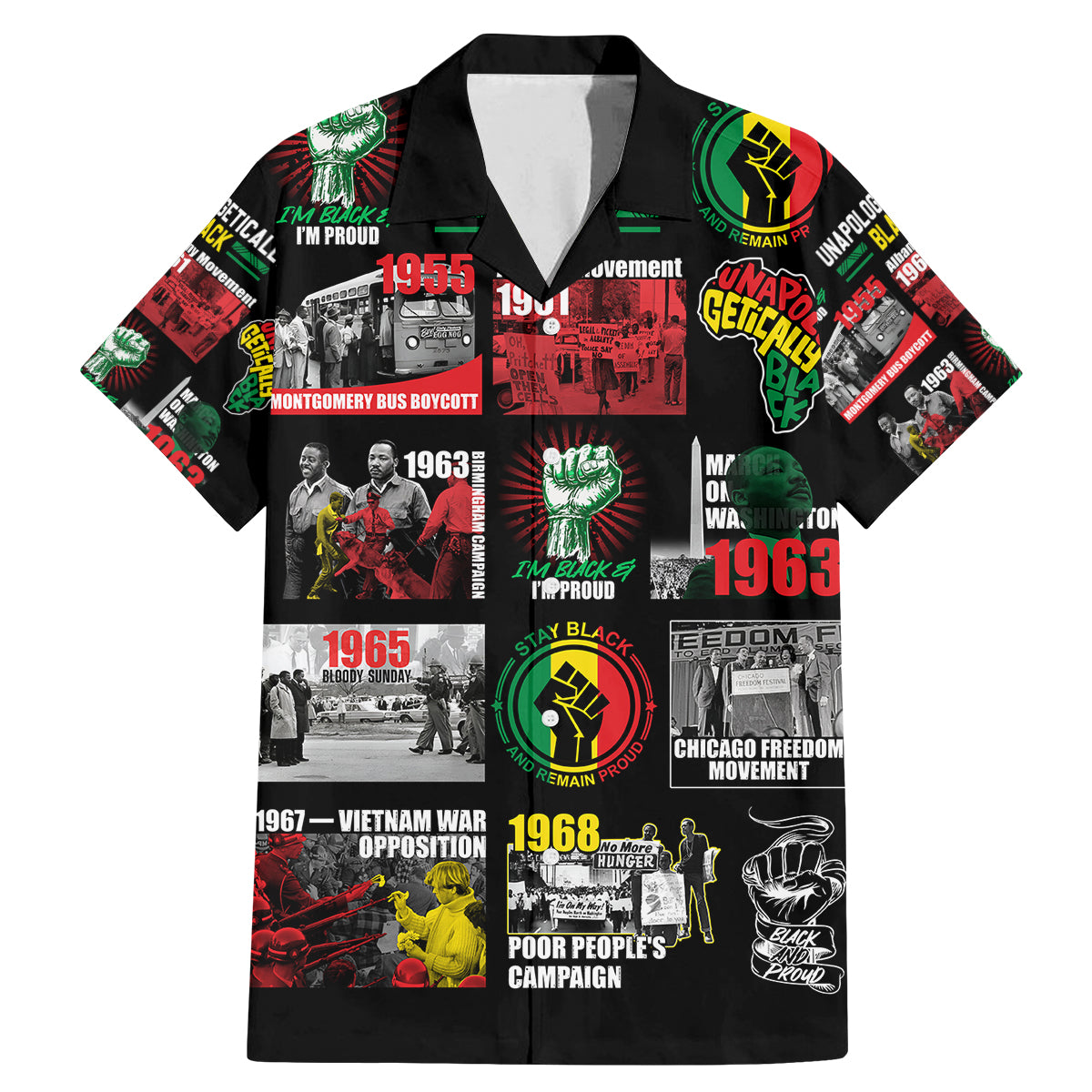 Civil Rights Movement Family Matching Mermaid Dress and Hawaiian Shirt Poster Art Black Pride - Wonder Print Shop