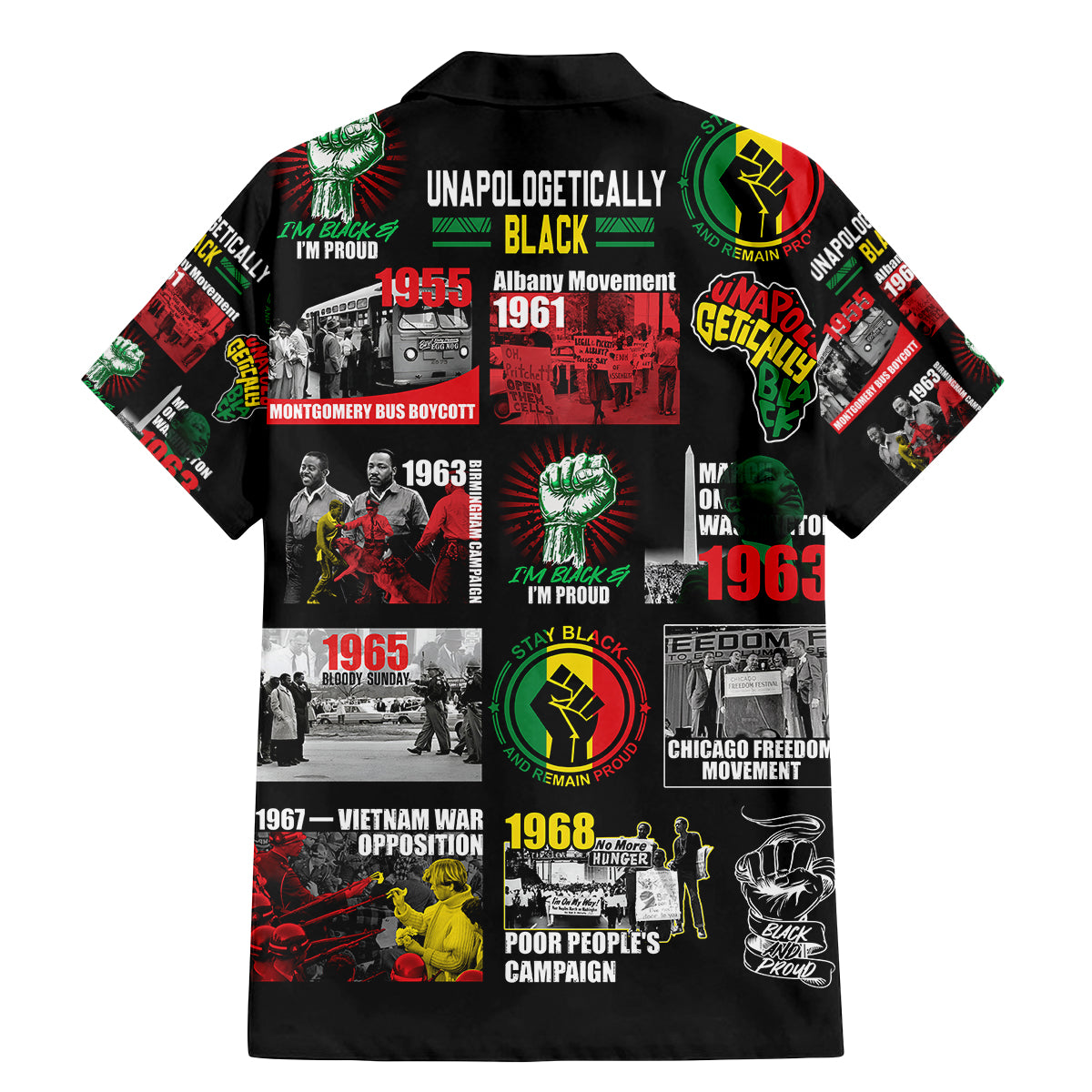 Civil Rights Movement Family Matching Mermaid Dress and Hawaiian Shirt Poster Art Black Pride - Wonder Print Shop