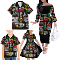 Civil Rights Movement Family Matching Off Shoulder Long Sleeve Dress and Hawaiian Shirt Poster Art Black Pride - Wonder Print Shop