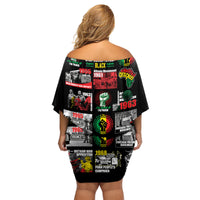 Civil Rights Movement Family Matching Off Shoulder Short Dress and Hawaiian Shirt Poster Art Black Pride - Wonder Print Shop