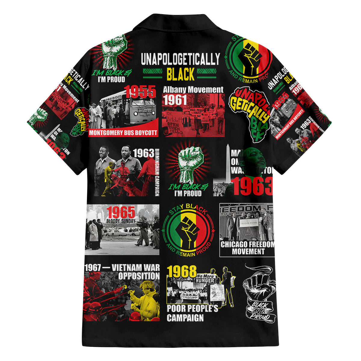 Civil Rights Movement Family Matching Tank Maxi Dress and Hawaiian Shirt Poster Art Black Pride - Wonder Print Shop