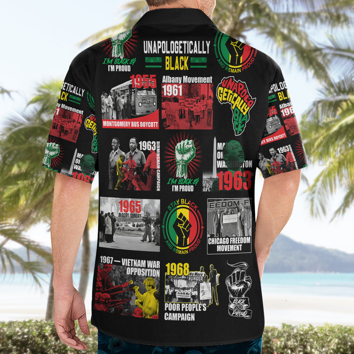 Civil Rights Movement Hawaiian Shirt Poster Art Black Pride - Wonder Print Shop
