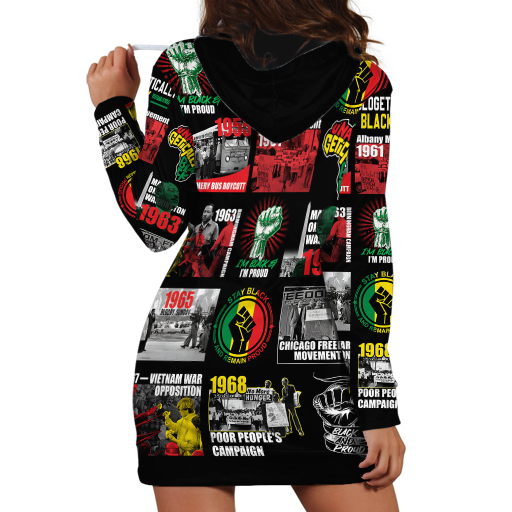 Civil Rights Movement Hoodie Dress Poster Art Black Pride - Wonder Print Shop