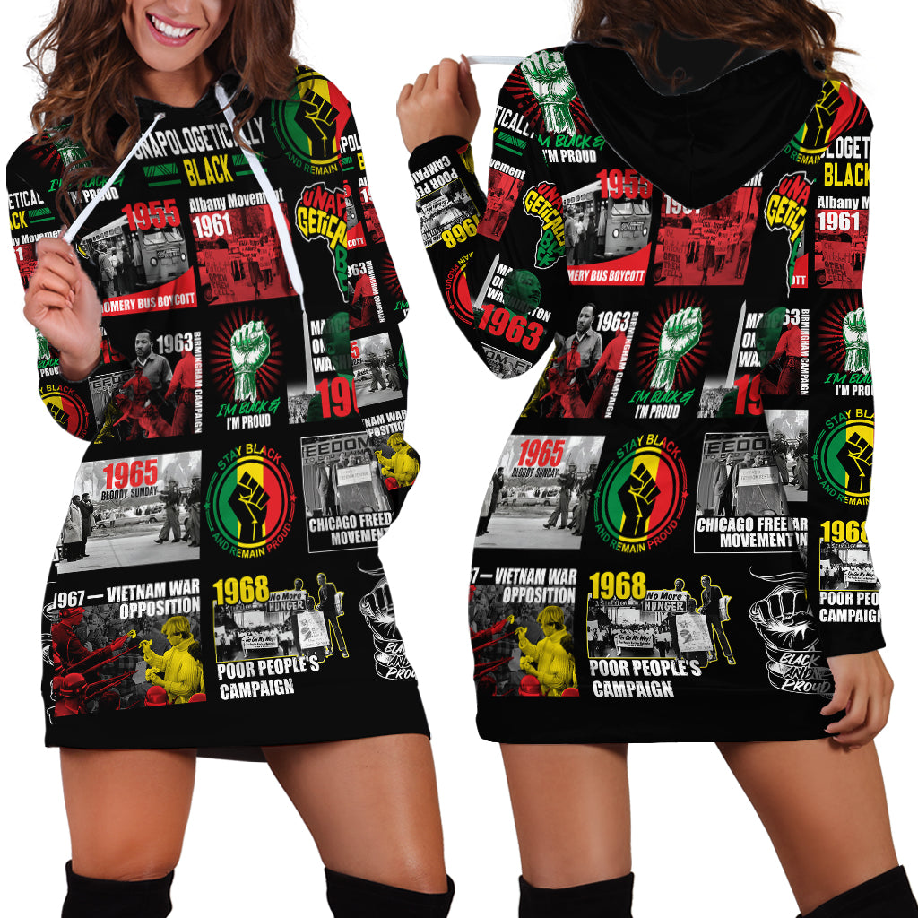 Civil Rights Movement Hoodie Dress Poster Art Black Pride - Wonder Print Shop