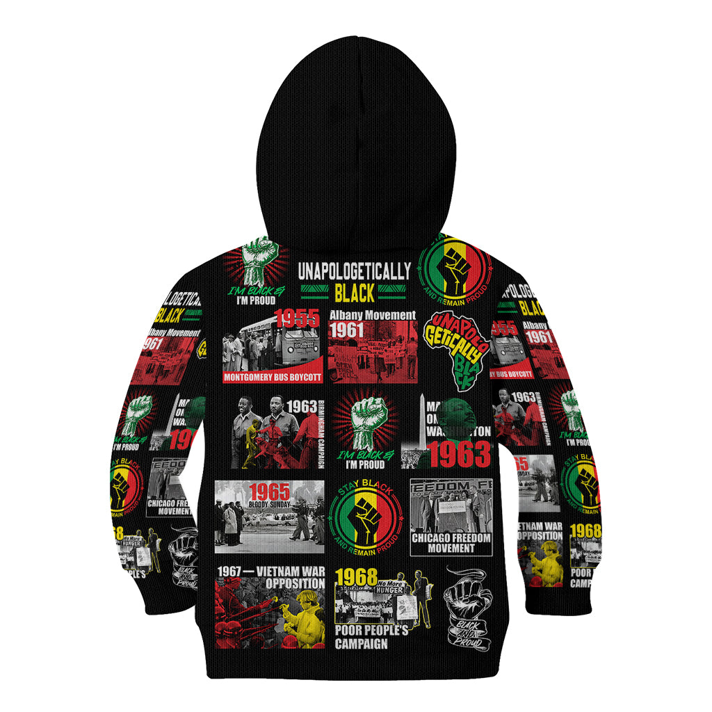 Civil Rights Movement Kid Hoodie Poster Art Black Pride - Wonder Print Shop