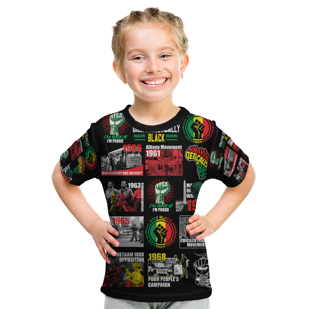 Civil Rights Movement Kid T Shirt Poster Art Black Pride - Wonder Print Shop