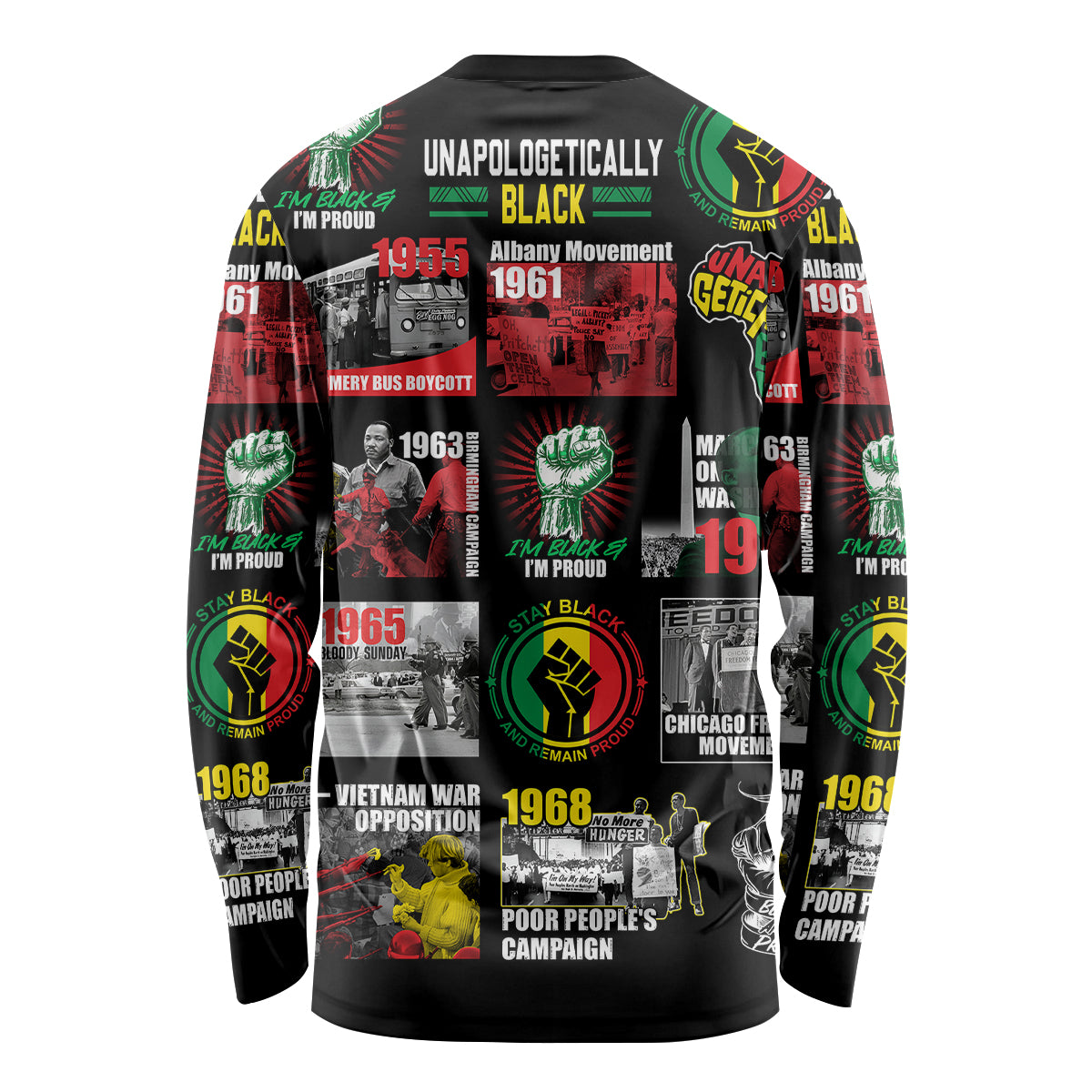 Civil Rights Movement Long Sleeve Shirt Poster Art Black Pride - Wonder Print Shop