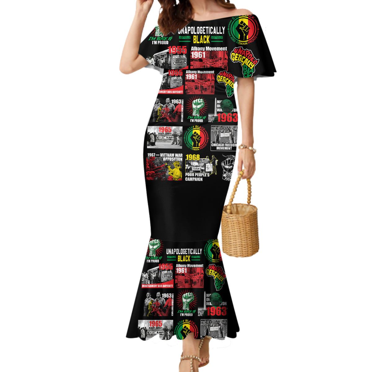 Civil Rights Movement Mermaid Dress Poster Art Black Pride - Wonder Print Shop