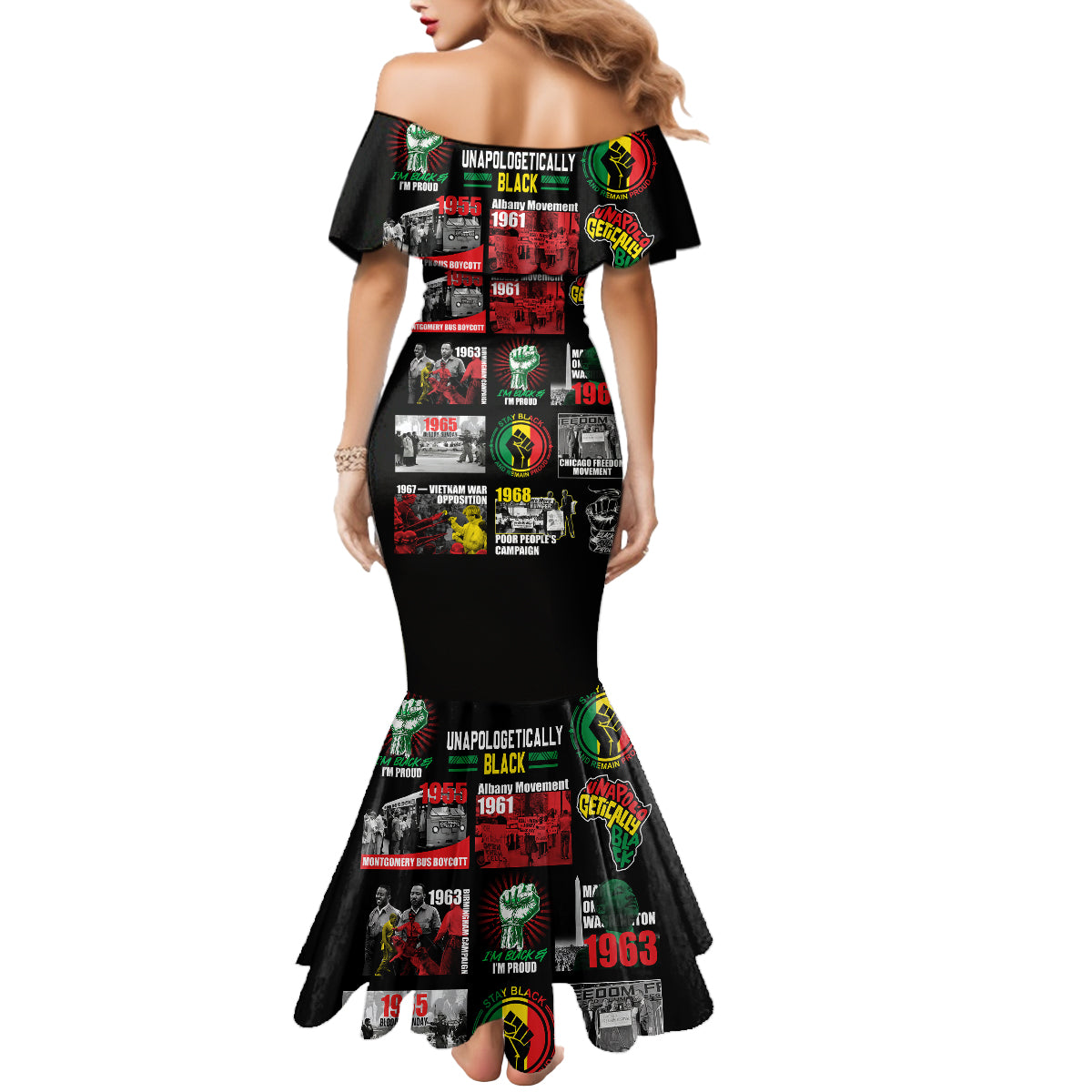 Civil Rights Movement Mermaid Dress Poster Art Black Pride - Wonder Print Shop