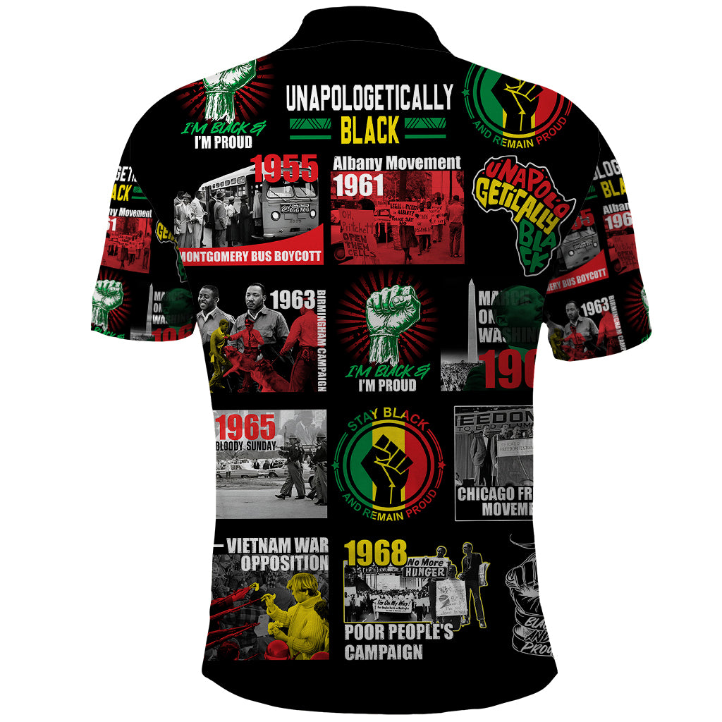 Civil Rights Movement Polo Shirt Poster Art Black Pride - Wonder Print Shop