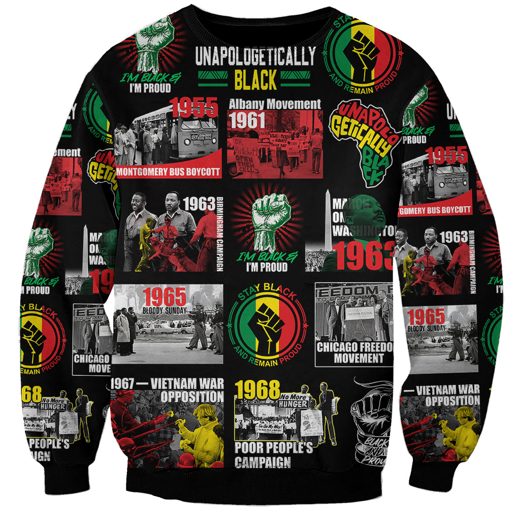Civil Rights Movement Sweatshirt Poster Art Black Pride - Wonder Print Shop