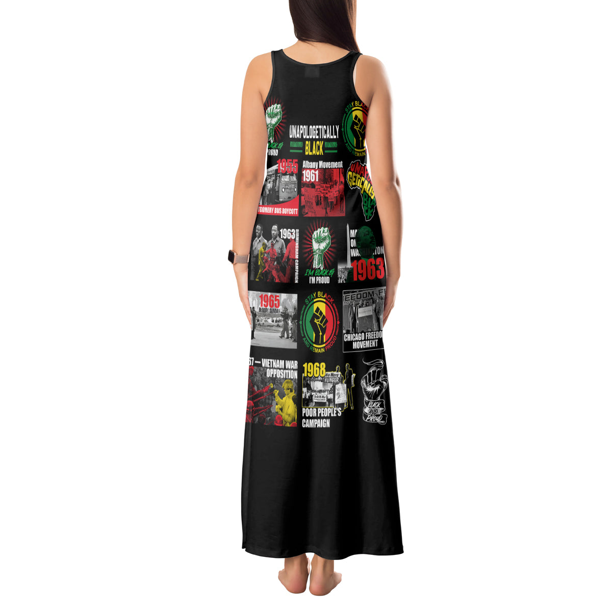 Civil Rights Movement Tank Maxi Dress Poster Art Black Pride - Wonder Print Shop