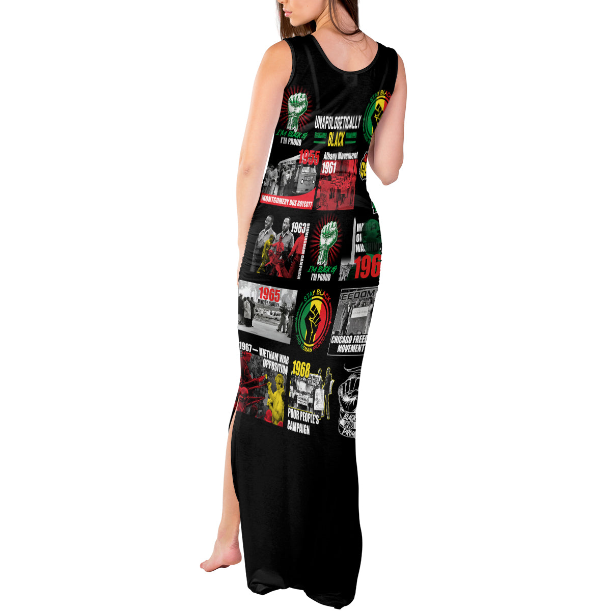 Civil Rights Movement Tank Maxi Dress Poster Art Black Pride - Wonder Print Shop