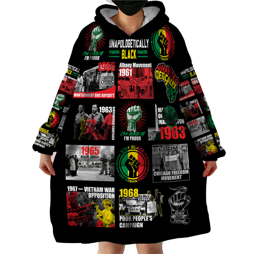 Civil Rights Movement Wearable Blanket Hoodie Poster Art Black Pride - Wonder Print Shop