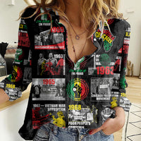 Civil Rights Movement Women Casual Shirt Poster Art Black Pride - Wonder Print Shop