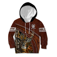 Deer Hunting Kid Hoodie In The Forest Brown - Wonder Print Shop