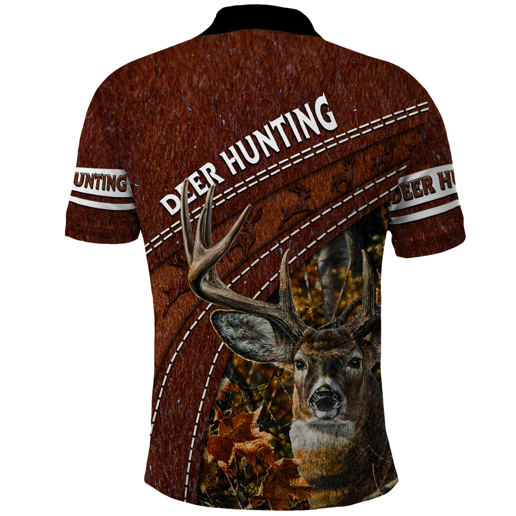 Deer Hunting Polo Shirt In The Forest Brown - Wonder Print Shop