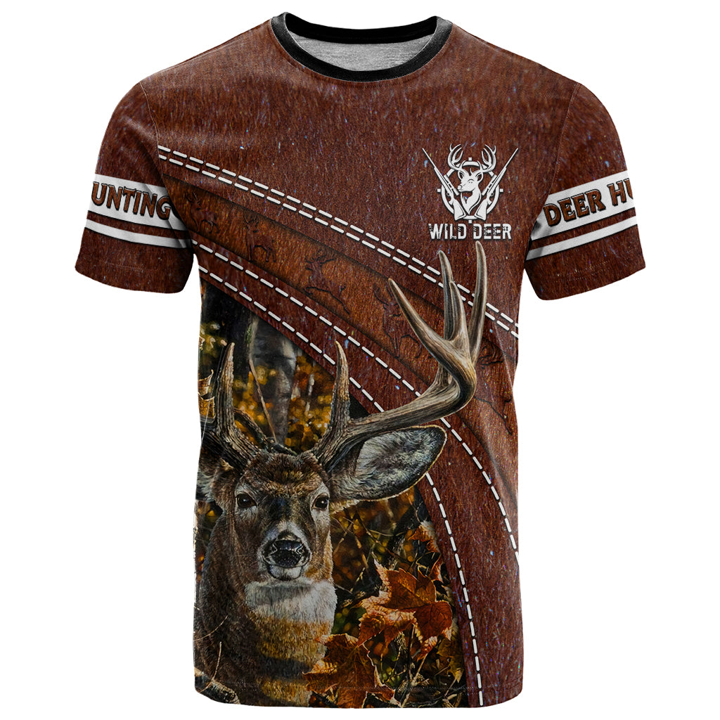 Deer Hunting T Shirt In The Forest Brown - Wonder Print Shop