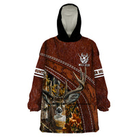 Deer Hunting Wearable Blanket Hoodie In The Forest Brown - Wonder Print Shop