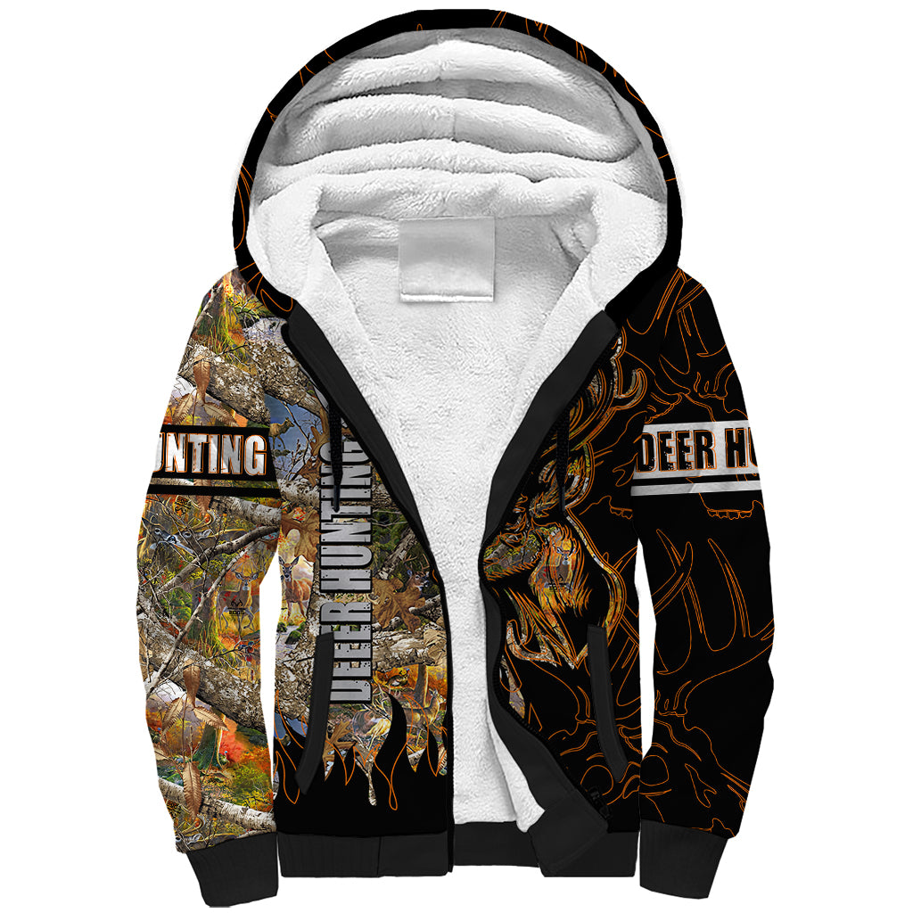 Deer Hunting Sherpa Hoodie Autumn Forest - Wonder Print Shop