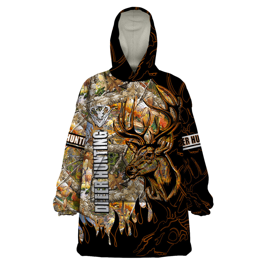 Deer Hunting Wearable Blanket Hoodie Autumn Forest - Wonder Print Shop