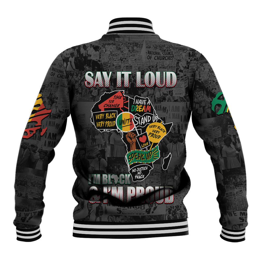 Personalized I'm Black and I'm Proud African Baseball Jacket - Wonder Print Shop