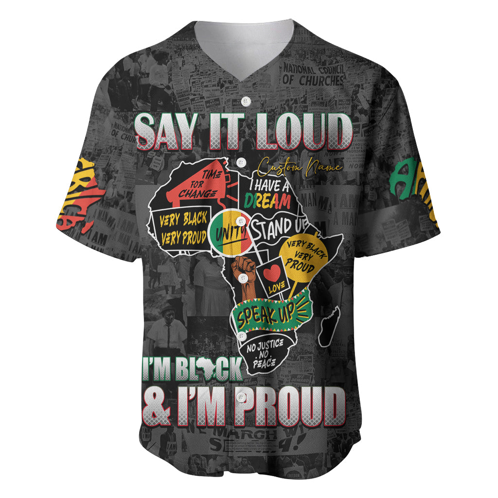 Personalized I'm Black and I'm Proud African Baseball Jersey - Wonder Print Shop