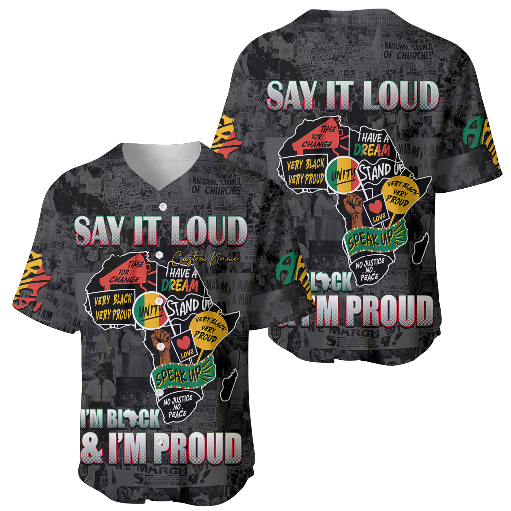 Personalized I'm Black and I'm Proud African Baseball Jersey - Wonder Print Shop