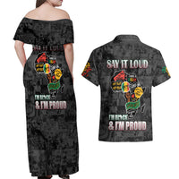 Personalized I'm Black and I'm Proud African Couples Matching Off Shoulder Maxi Dress and Hawaiian Shirt - Wonder Print Shop