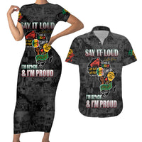 Personalized I'm Black and I'm Proud African Couples Matching Short Sleeve Bodycon Dress and Hawaiian Shirt - Wonder Print Shop