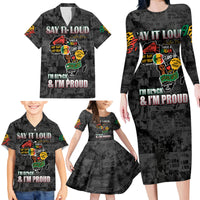 Personalized I'm Black and I'm Proud African Family Matching Long Sleeve Bodycon Dress and Hawaiian Shirt - Wonder Print Shop