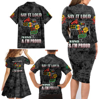 Personalized I'm Black and I'm Proud African Family Matching Long Sleeve Bodycon Dress and Hawaiian Shirt - Wonder Print Shop