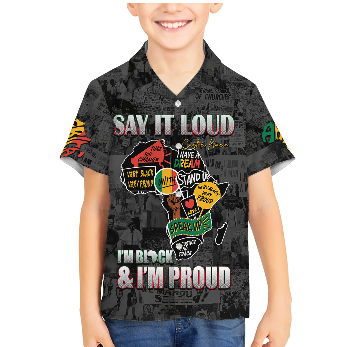 Personalized I'm Black and I'm Proud African Family Matching Mermaid Dress and Hawaiian Shirt - Wonder Print Shop