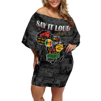 Personalized I'm Black and I'm Proud African Family Matching Off Shoulder Short Dress and Hawaiian Shirt - Wonder Print Shop