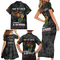 Personalized I'm Black and I'm Proud African Family Matching Short Sleeve Bodycon Dress and Hawaiian Shirt - Wonder Print Shop