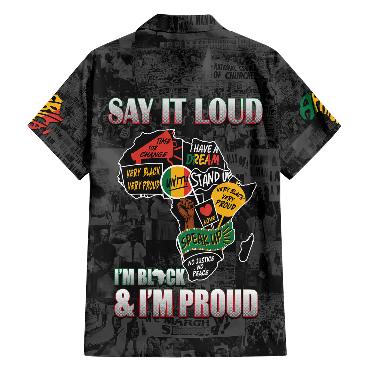 Personalized I'm Black and I'm Proud African Family Matching Short Sleeve Bodycon Dress and Hawaiian Shirt - Wonder Print Shop