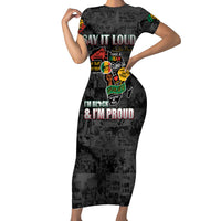 Personalized I'm Black and I'm Proud African Family Matching Short Sleeve Bodycon Dress and Hawaiian Shirt - Wonder Print Shop