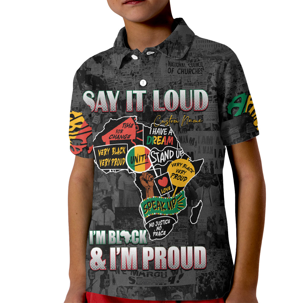 Personalized I'm Black and I'm Proud African Kid Polo Shirt - Wonder Print Shop