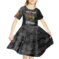 Personalized I'm Black and I'm Proud African Kid Short Sleeve Dress - Wonder Print Shop
