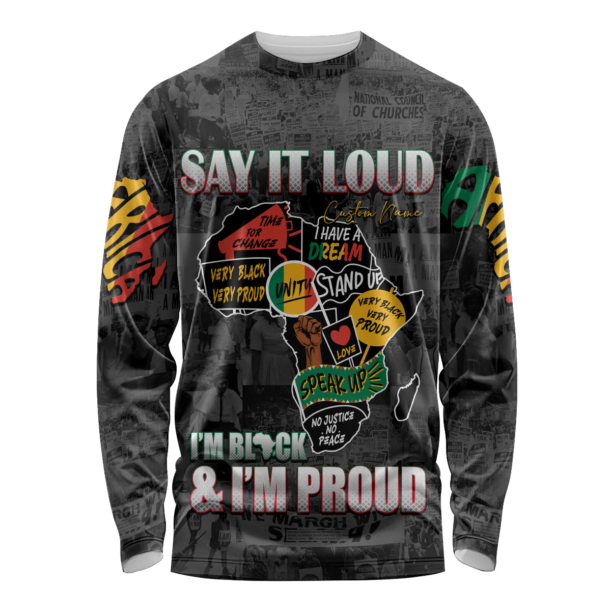Personalized I'm Black and I'm Proud African Long Sleeve Shirt - Wonder Print Shop