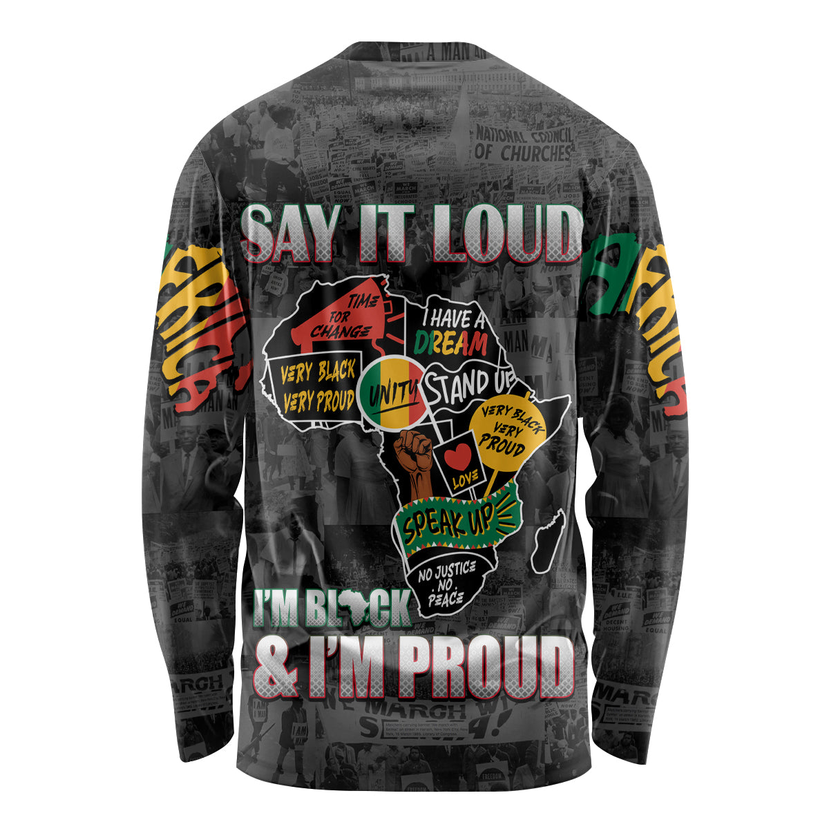 Personalized I'm Black and I'm Proud African Long Sleeve Shirt - Wonder Print Shop