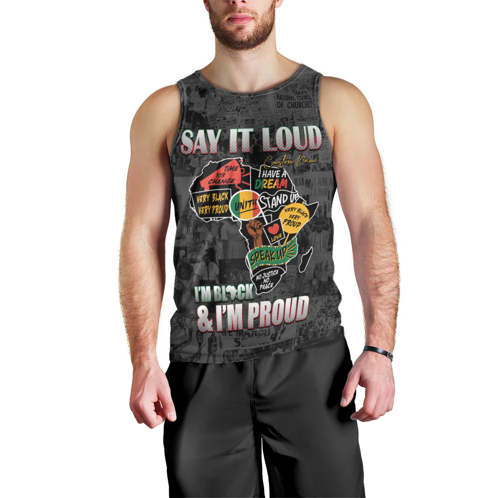 Personalized I'm Black and I'm Proud African Men Tank Top - Wonder Print Shop