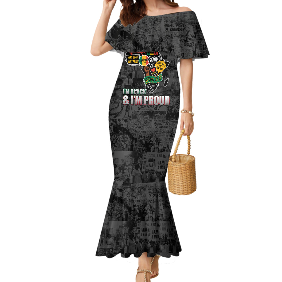 Personalized I'm Black and I'm Proud African Mermaid Dress - Wonder Print Shop