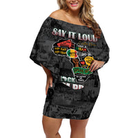 Personalized I'm Black and I'm Proud African Off Shoulder Short Dress - Wonder Print Shop