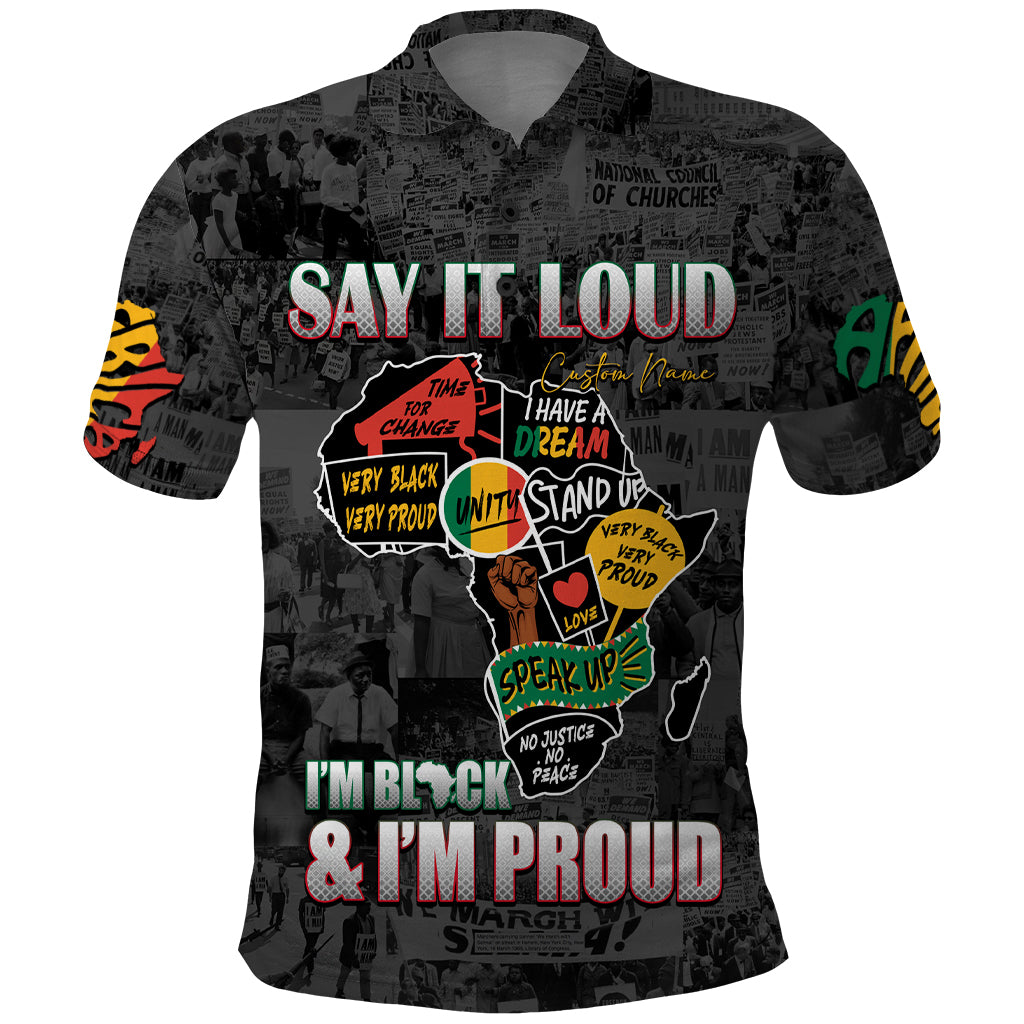 Personalized I'm Black and I'm Proud African Polo Shirt - Wonder Print Shop