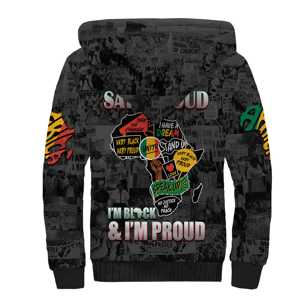 Personalized I'm Black and I'm Proud African Sherpa Hoodie - Wonder Print Shop