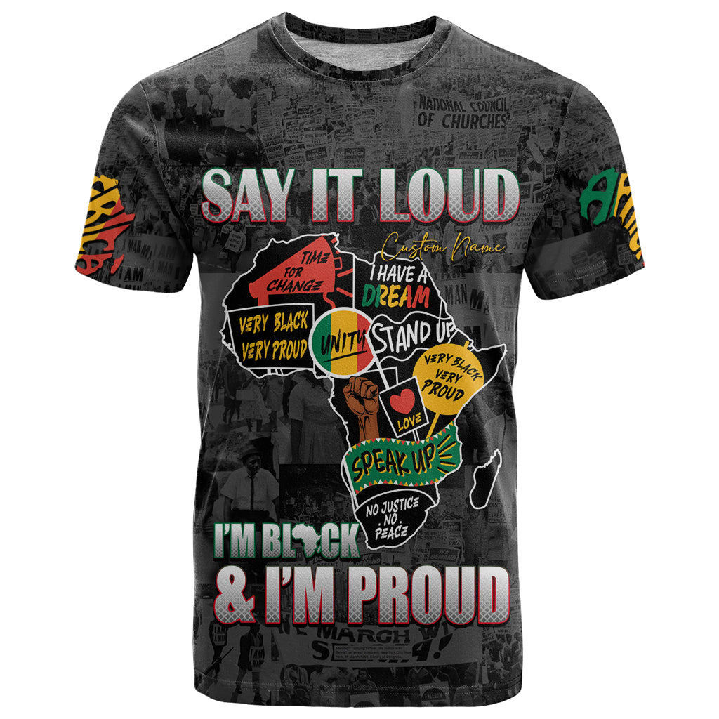 Personalized I'm Black and I'm Proud African T Shirt - Wonder Print Shop