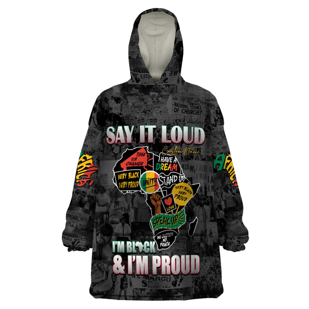 Personalized I'm Black and I'm Proud African Wearable Blanket Hoodie - Wonder Print Shop