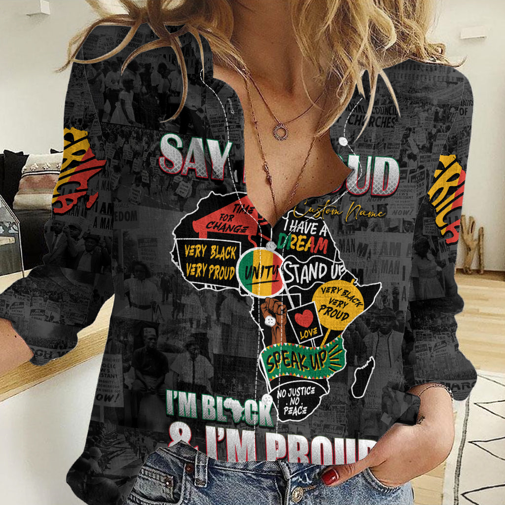 Personalized I'm Black and I'm Proud African Women Casual Shirt - Wonder Print Shop